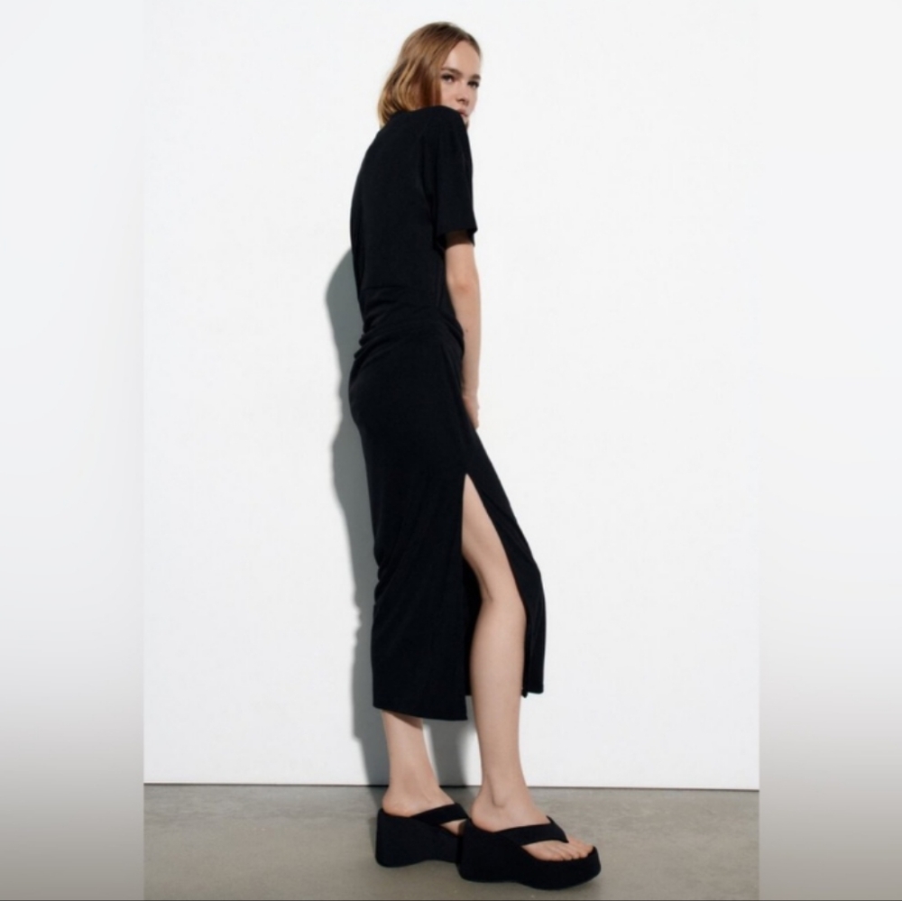 Zara Black Short Sleeve Dress